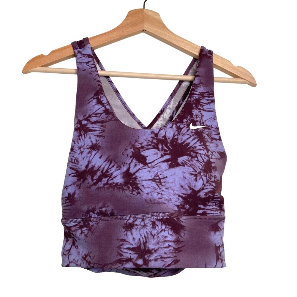 Nike Sports Training Crisscross Sprout Bra Removable Pads Purple Size Medium M